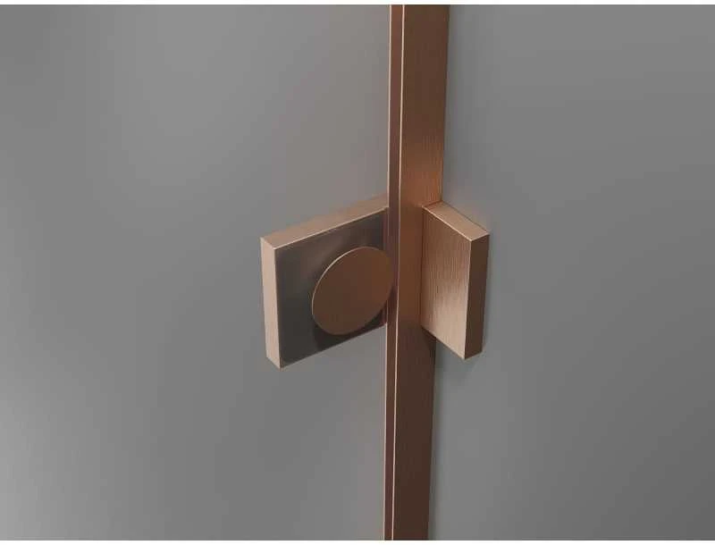 Dušo durys Mexen Lunar L, dešinė, 135 cm, transparent/brushed copper