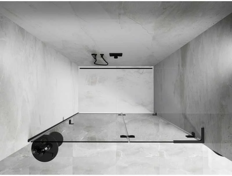 Dušo durys Mexen Lunar L, dešinė, 135 cm, transparent/gun metal