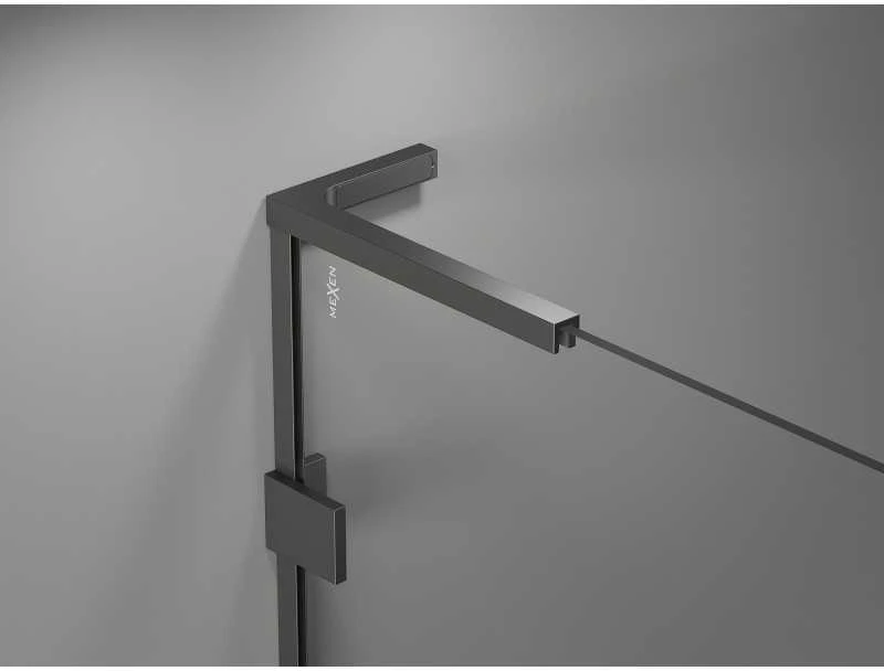 Dušo durys Mexen Lunar L, dešinė, 135 cm, transparent/gun metal