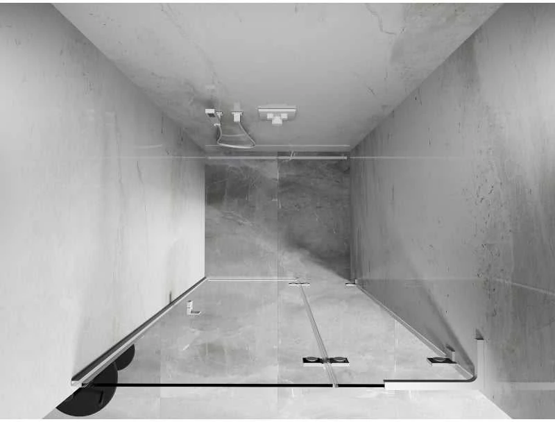 Dušo durys Mexen Lunar L, dešinė, 95 cm, transparent/baltas