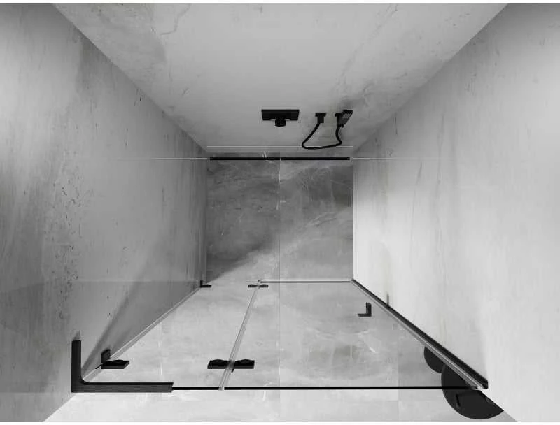 Dušo durys Mexen Lunar L, kairė, 120 cm, transparent/brushed gun pilka