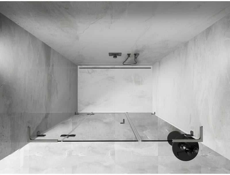 Dušo durys Mexen Lunar L, kairė, 145 cm, transparent/brushed nickel