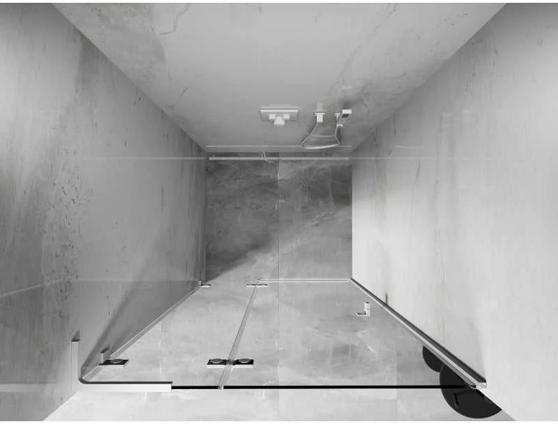 Dušo durys Mexen Lunar L, kairė, 75 cm, transparent/baltas