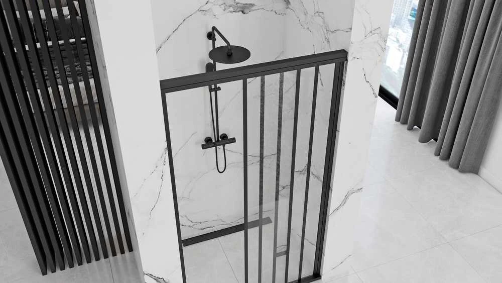 Dušo durys Rea Alex 100, Juodas