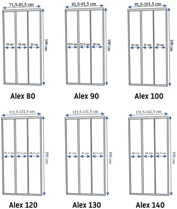 Dušo durys Rea Alex 140