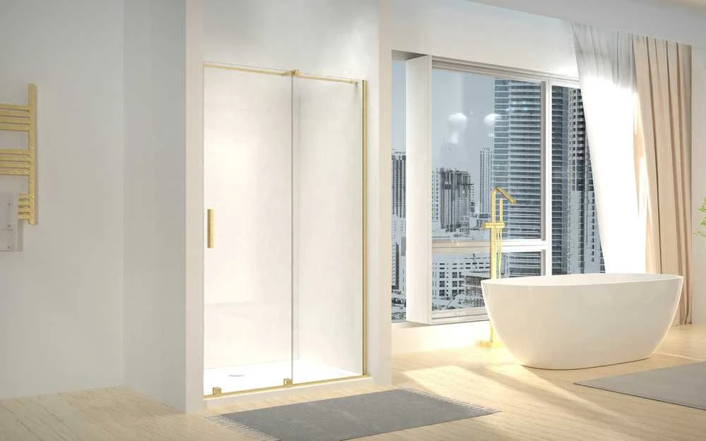 Dušo durys Rea Montana 120, Brushed Gold