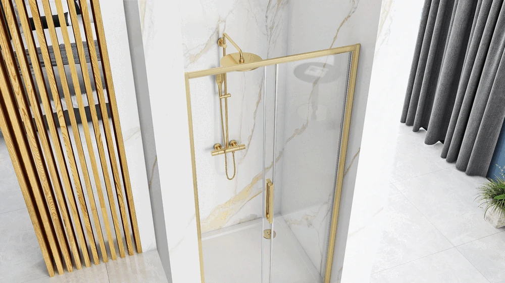 Dušo durys REA Rapid Slide, 110 cm, Brushed Gold