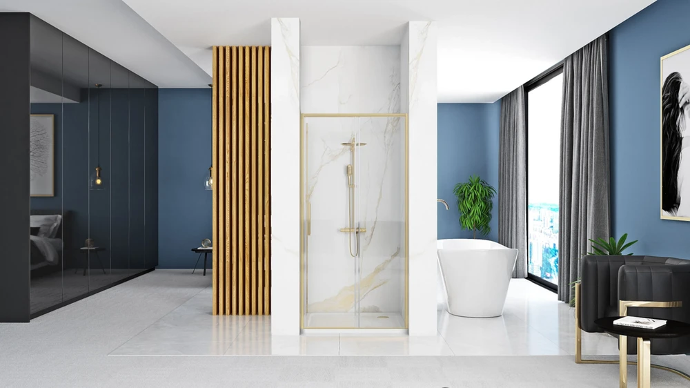 Dušo durys REA Rapid Slide, 120 cm, Brushed Gold