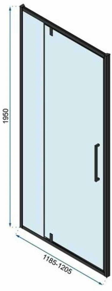 Dušo durys Rea Rapid Swing, Juodas, 120 cm