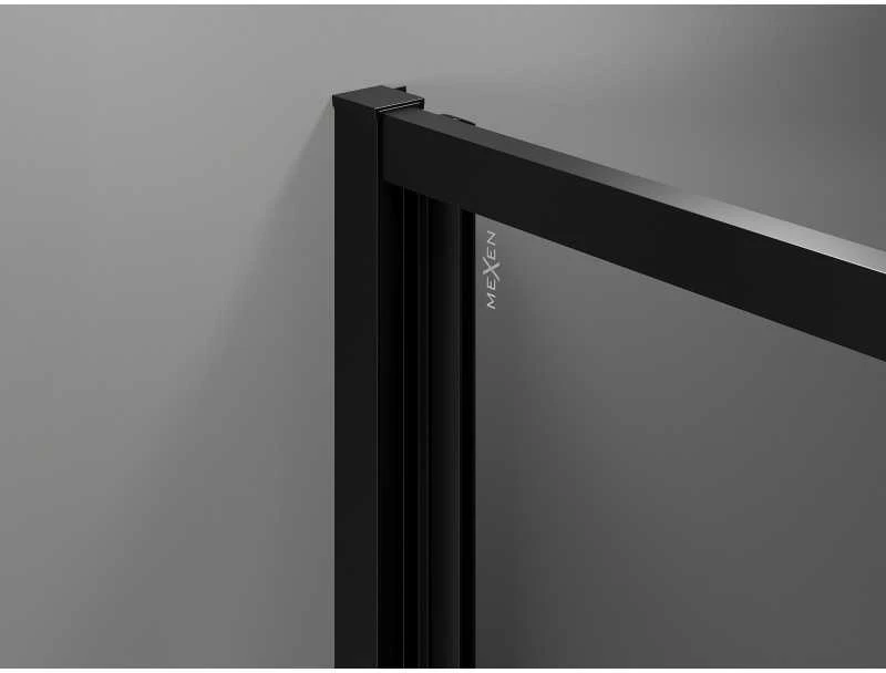 Dušo kabina Mexen Exo, sulankstomos durys, 95 x 70 cm, transparent/juodas