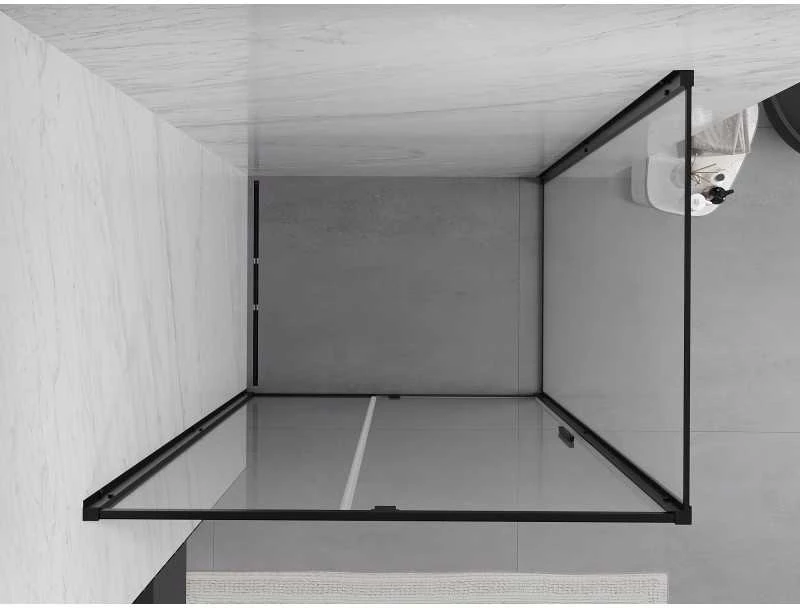 Dušo kabina Mexen Exo, varstomos durys, 135 x 80 cm, transparent/juodas