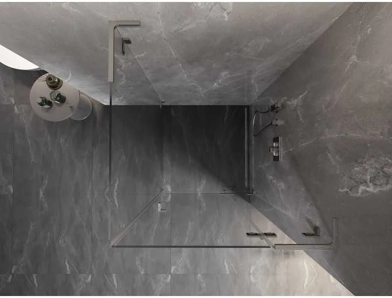 Dušo kabina Mexen Lunar L, dešinė, 70 x 70 cm, transparent/brushed nickel