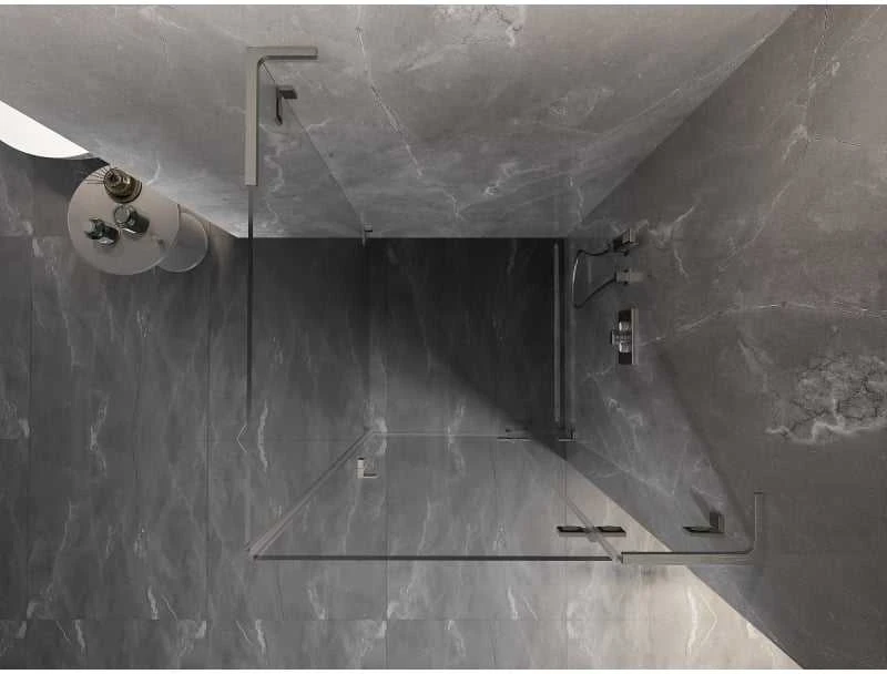 Dušo kabina Mexen Lunar L, dešinė, 80 x 80 cm, transparent/brushed nickel