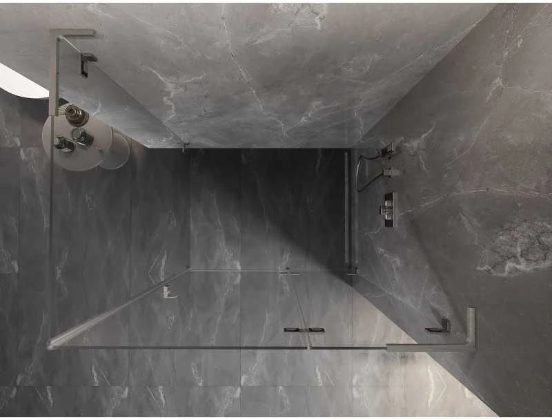 Dušo kabina Mexen Lunar L, dešinė, 95 x 70 cm, transparent/brushed nickel