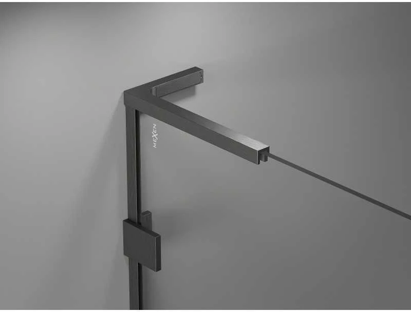 Dušo kabina Mexen Lunar L, kairė, 100 x 90 cm, transparent/brushed gun pilka