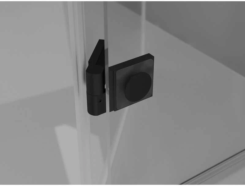 Dušo kabina Mexen Lunar, pusapvalė, kairė, 100 x 70 cm, transparent/juodas