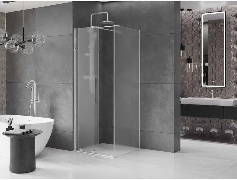 Dušo kabina Mexen Velar, 120 x 120 cm, Chrome/matinis stiklas