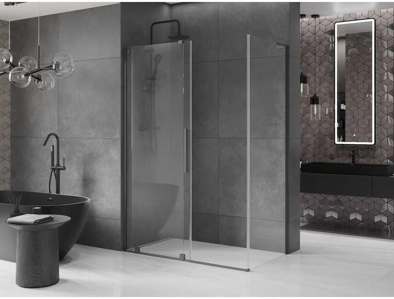 Dušo kabina Mexen Velar, 140 x 75 cm, Gun metal/Transparent