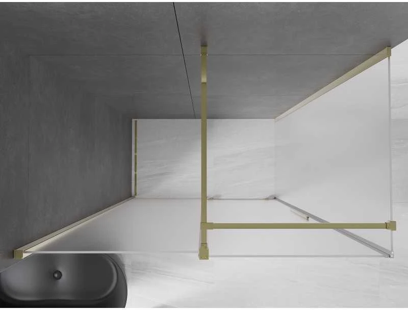 Dušo kabina Mexen Velar, 160 x 100 cm, Gold/matinis stiklas