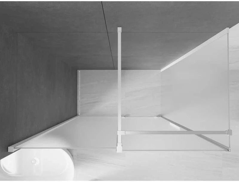 Dušo kabina Mexen Velar, 160 x 80 cm, Baltas/matinis stiklas
