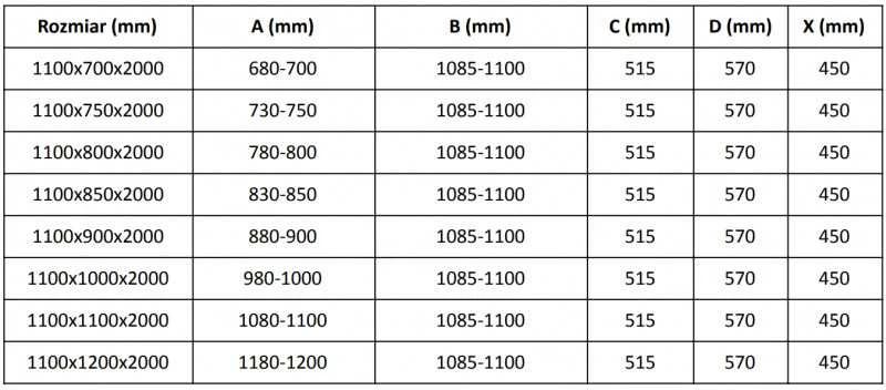 Dušo kabina Mexen Velar L, 110 x 100 cm, Baltas/Transparent