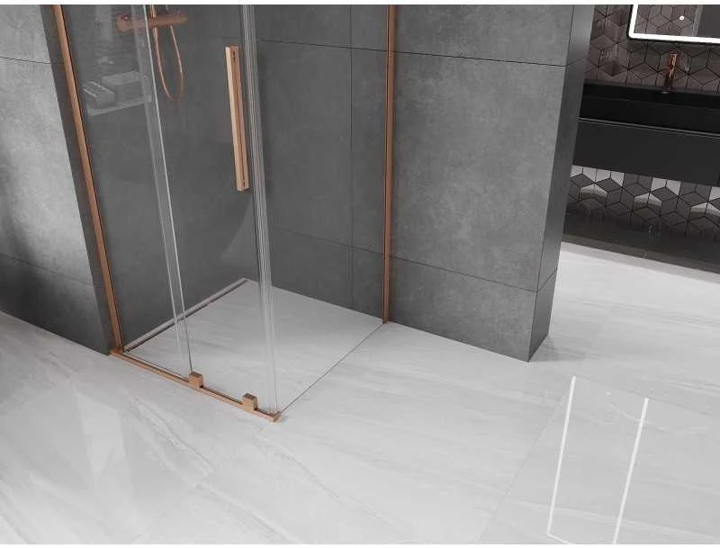 Dušo kabina Mexen Velar L, 110 x 110 cm, Brushed copper/Transparent