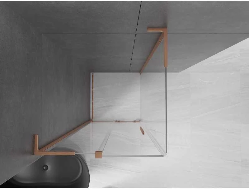Dušo kabina Mexen Velar L, 110 x 110 cm, Brushed copper/Transparent