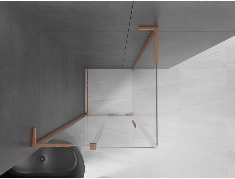 Dušo kabina Mexen Velar L, 120 x 120 cm, Brushed copper/Transparent