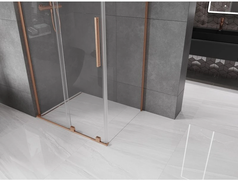 Dušo kabina Mexen Velar L, 90 x 85 cm, Brushed copper/Transparent