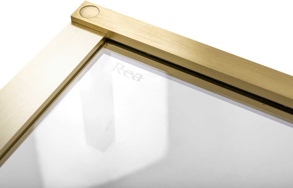 Dušo kabina REA Hugo Double, Brushed Gold, 80x100 cm