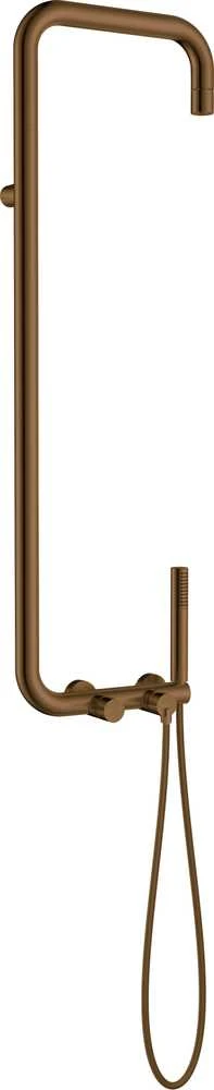 Dušo komplektas su maišytuvu Deante Silia NQS_C4XM, Brushed bronze