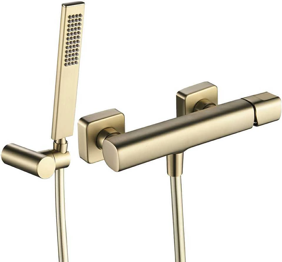 Dušo komplektas su maišytuvu Laveo Tores, Brushed Gold