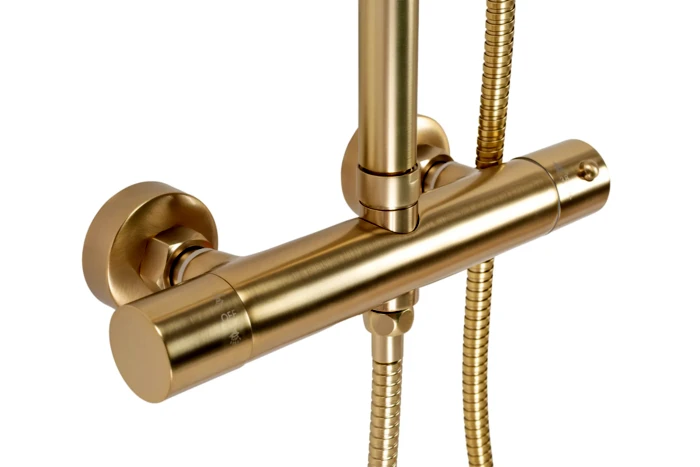 Dušo komplektas su termostatu REA Parot, Brushed Gold