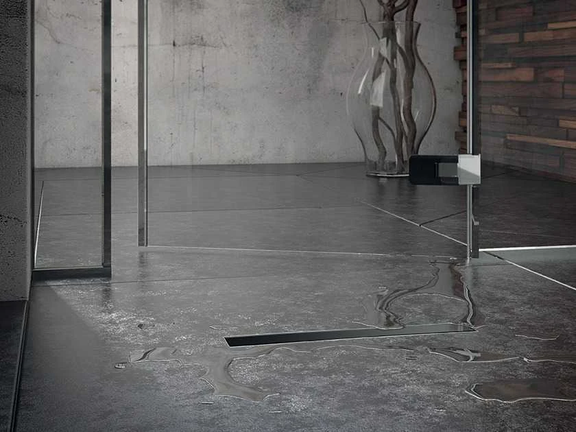 Dušo latakas Laveo Basso 2in1, 70 cm, Juodas Glass