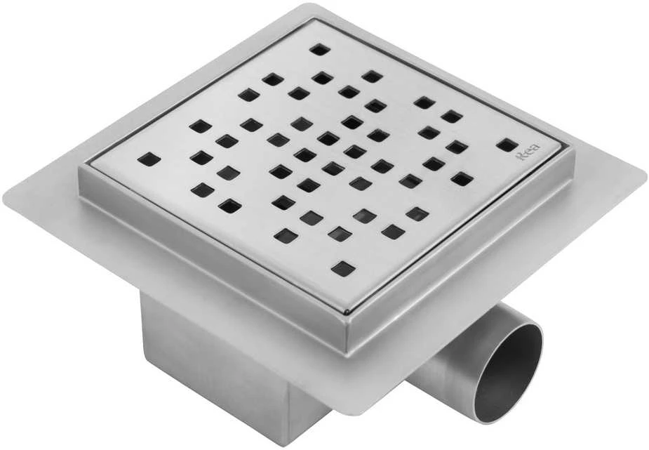 Dušo latakas REA Dots, Brushed Steel, 12x12 cm