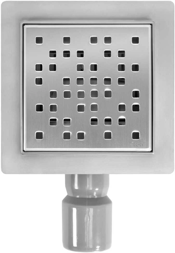 Dušo latakas REA Dots, Brushed Steel, 12x12 cm