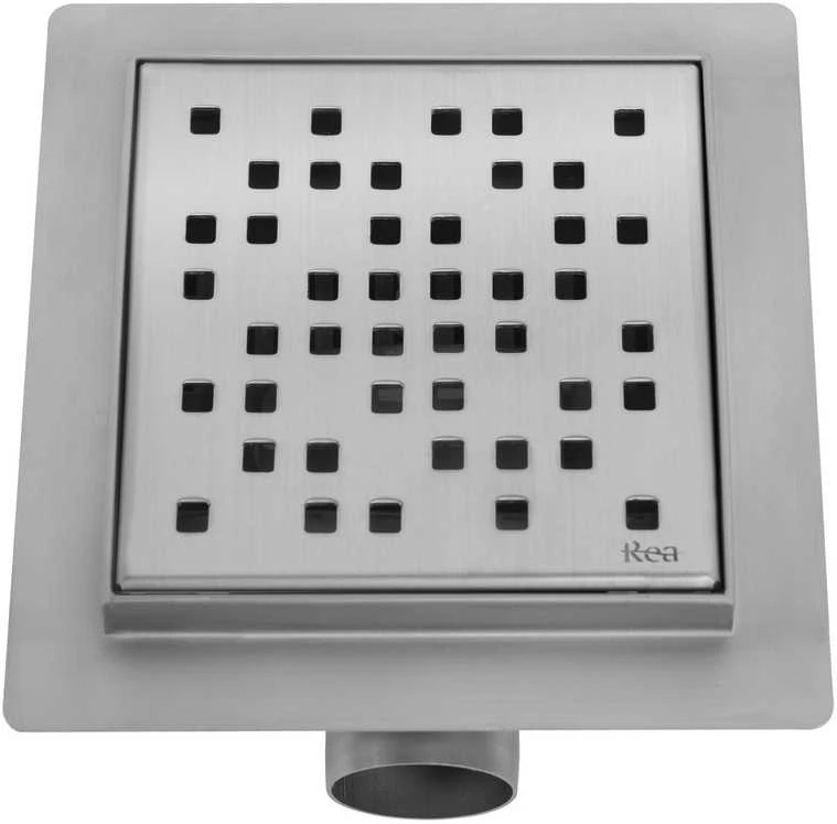 Dušo latakas REA Dots, Brushed Steel, 12x12 cm