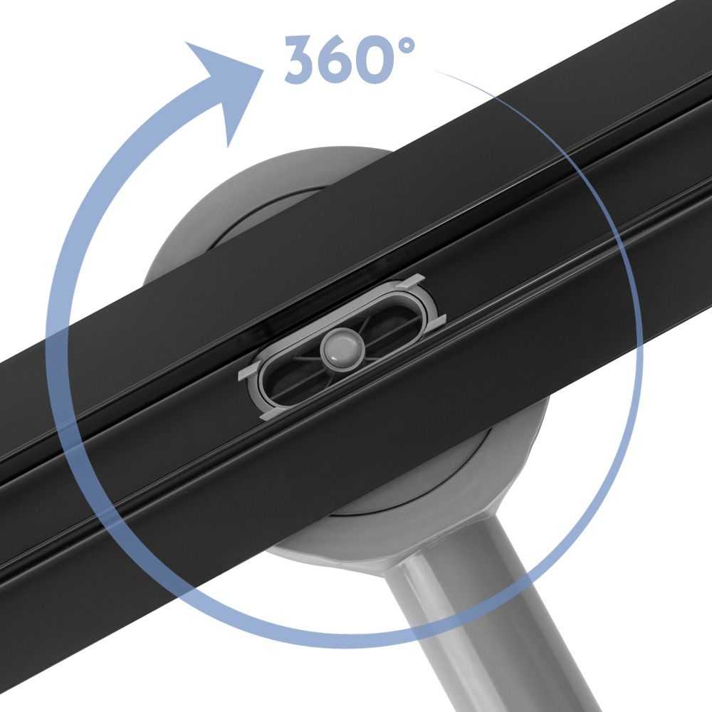 Dušo latakas REA Neox Slim Pro, Juodas, 60 cm