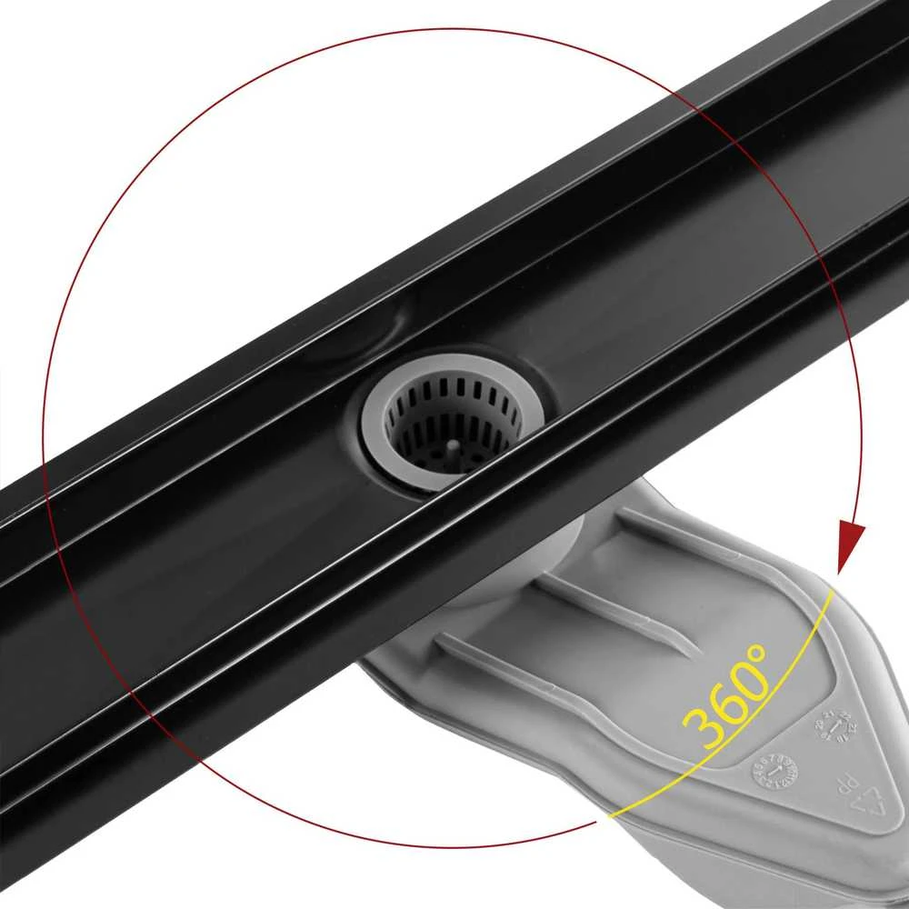 Dušo latakas REA Neox Superflow, Juodas, 70 cm