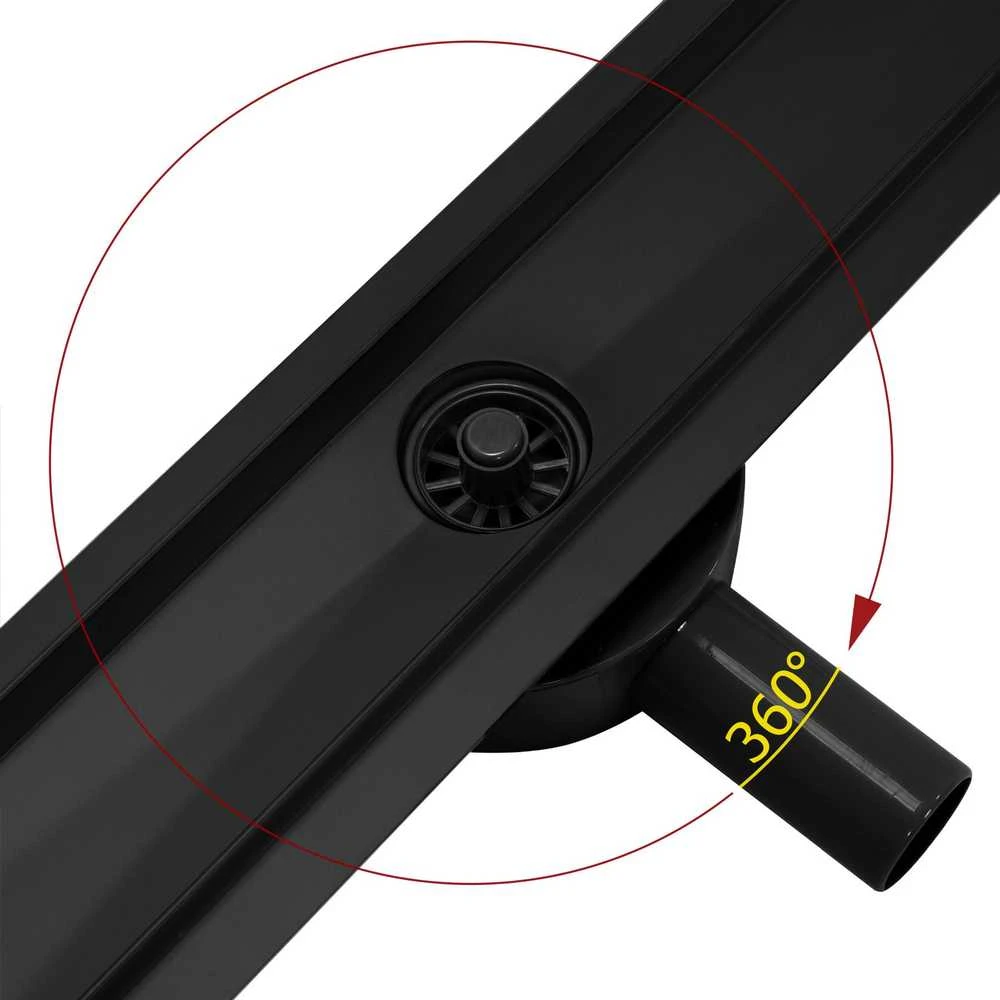Dušo latakas REA Pure Neo Pro, Juodas, 100 cm