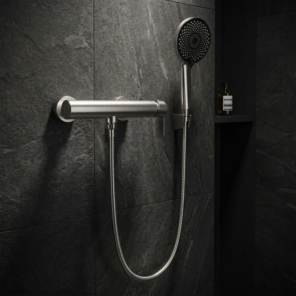 Dušo maišytuvo komplektas REA Arcos, Brushed Nickel