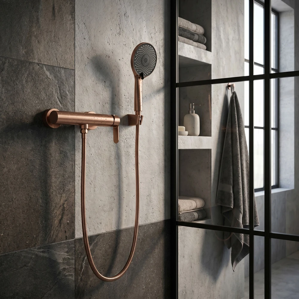 Dušo maišytuvo komplektas REA Arcos, Brushed Copper