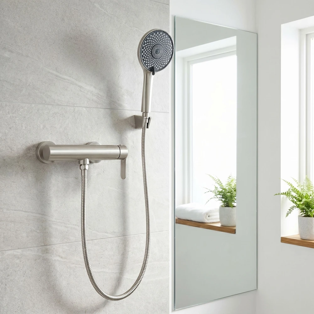 Dušo maišytuvo komplektas REA Arcos, Brushed Nickel