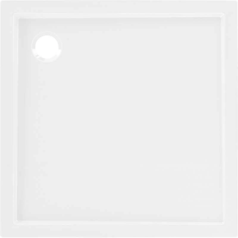 Dušo padėklas Mexen Flow Slim, kvadratinis, 110 x 110 cm, Baltas gloss