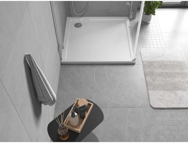 Dušo padėklas Mexen Flow Slim, kvadratinis, 85 x 85 cm, Baltas gloss