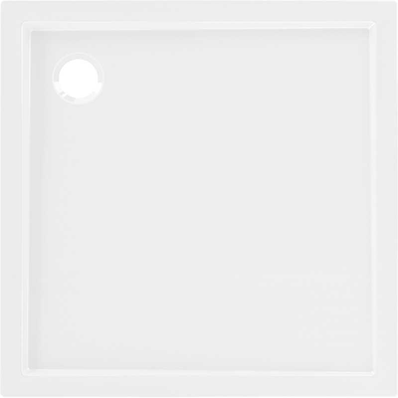 Dušo padėklas Mexen Flow Slim, kvadratinis, 85 x 85 cm, Baltas gloss