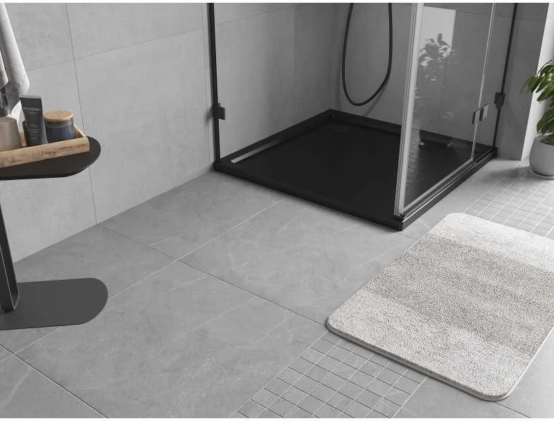 Dušo padėklas Mexen Flow Slim, kvadratinis, 70 x 70 cm, Juodas matt