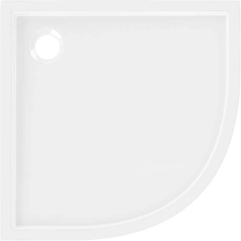 Dušo padėklas Mexen Flow Slim, pusapvalis, 100 x 100 cm, Baltas gloss