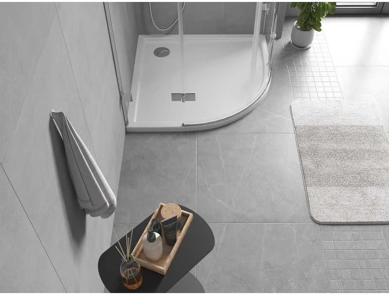 Dušo padėklas Mexen Flow Slim, pusapvalis, 100 x 100 cm, Baltas gloss