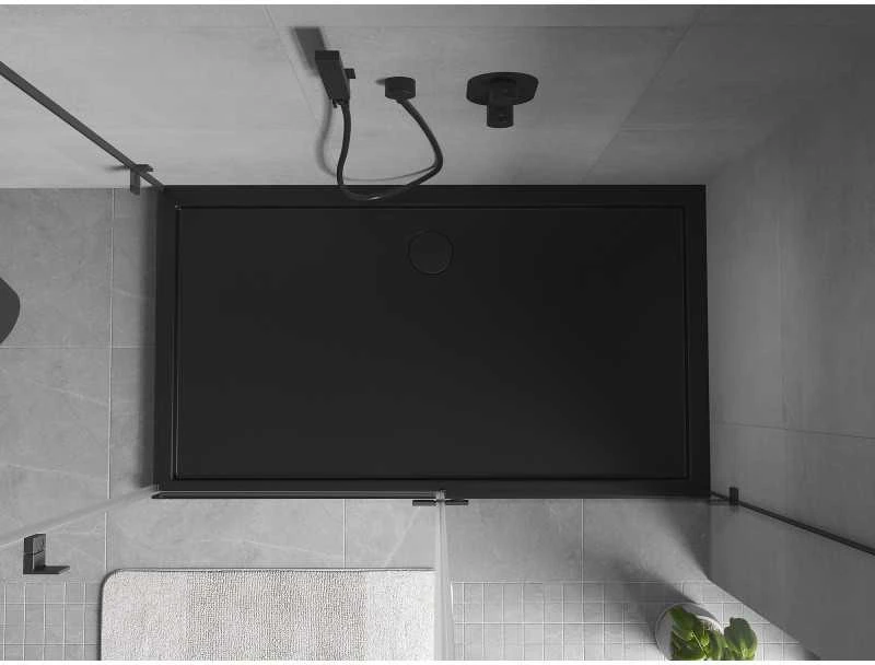 Dušo padėklas Mexen Flow Slim, stačiakampis, 100 x 140 cm, Juodas matt